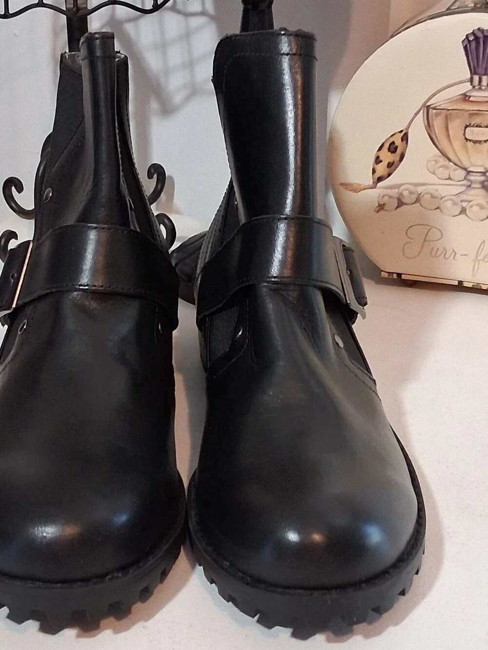 Adrienne Vittadini Black Strappy Women's Ankle Boots Sz 9.5M NWOB